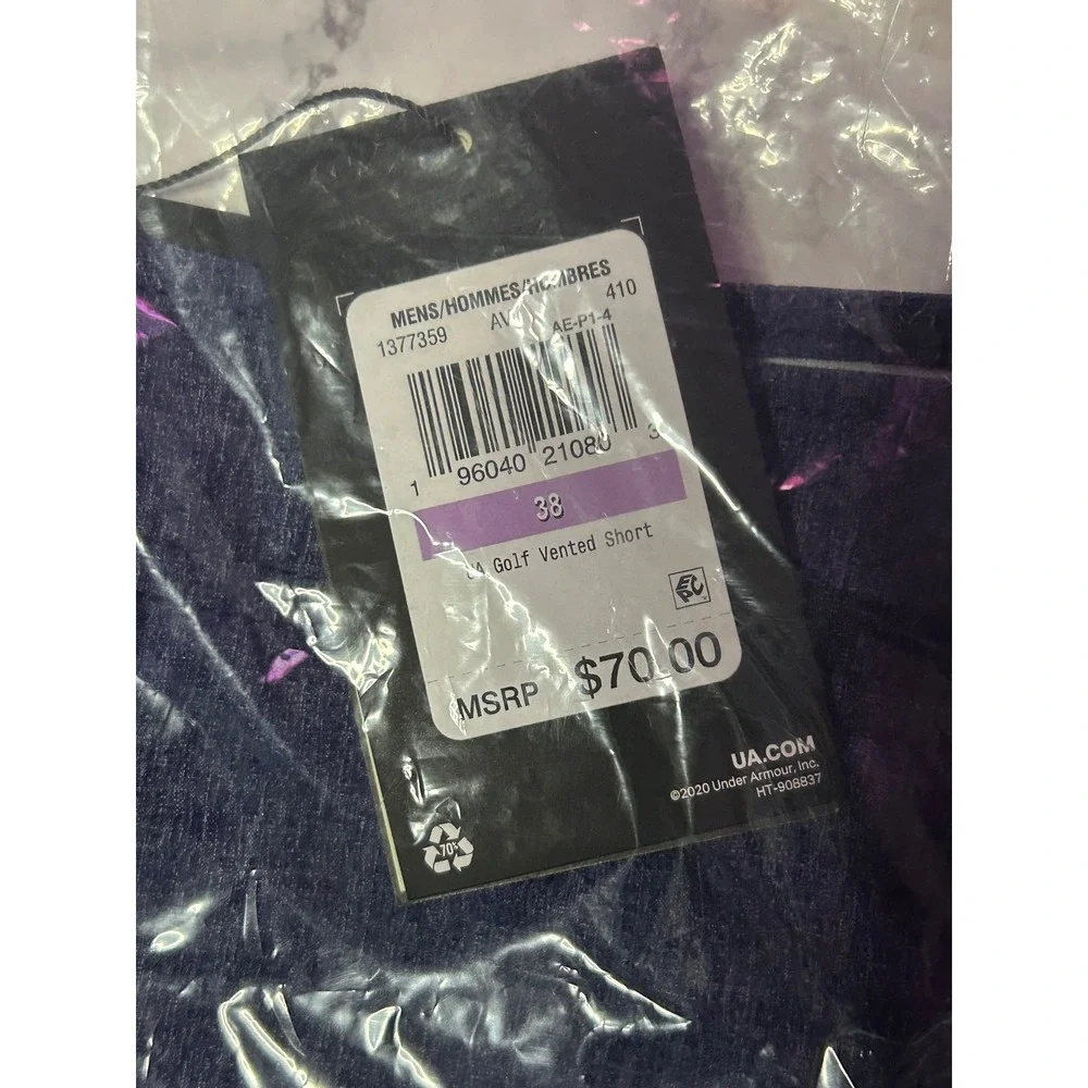 Under Armour Mens Golf Vented Shorts Navy‎ Blue Size 38 NWT 1377359 410